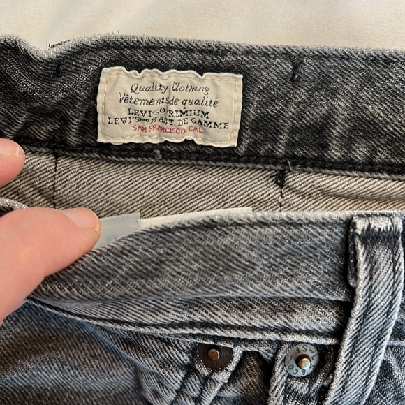 Levi's Premium 501 Tagged Demin Jeans Tapered Warp Stretch Black size 36 - Picture 10 of 14